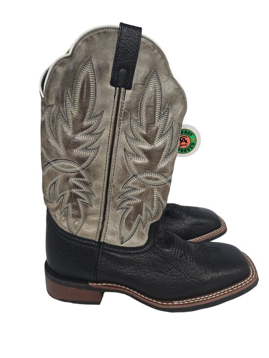Laredo Men\'s 7910 Isac Square Toe Leather Cowboy Western Boot Black Gray 9.5D main image 4